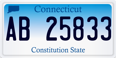 CT license plate AB25833