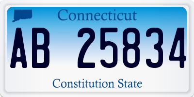 CT license plate AB25834