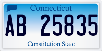 CT license plate AB25835