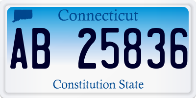 CT license plate AB25836