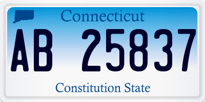 CT license plate AB25837