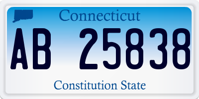 CT license plate AB25838