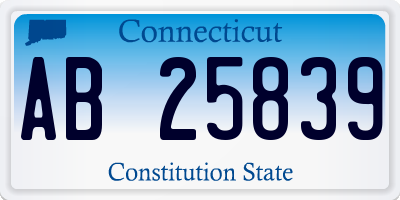 CT license plate AB25839