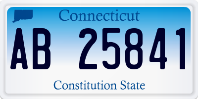 CT license plate AB25841