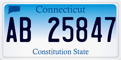 CT license plate AB25847