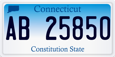 CT license plate AB25850