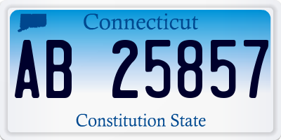 CT license plate AB25857