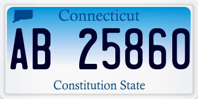 CT license plate AB25860