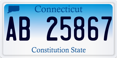 CT license plate AB25867