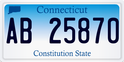 CT license plate AB25870