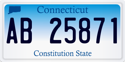 CT license plate AB25871