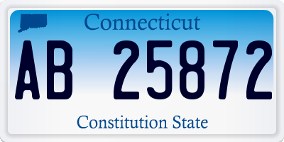 CT license plate AB25872