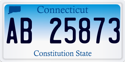 CT license plate AB25873