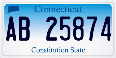 CT license plate AB25874