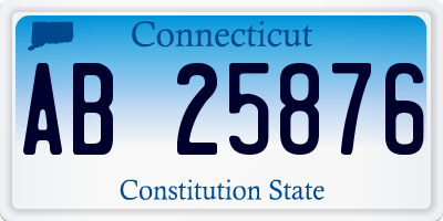 CT license plate AB25876