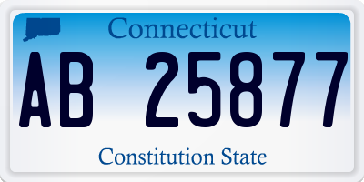 CT license plate AB25877