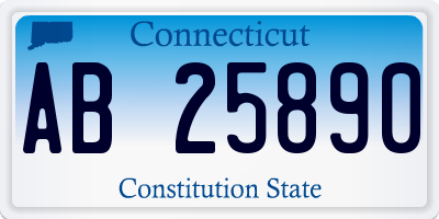 CT license plate AB25890