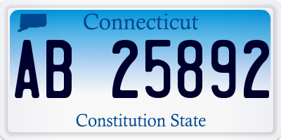 CT license plate AB25892