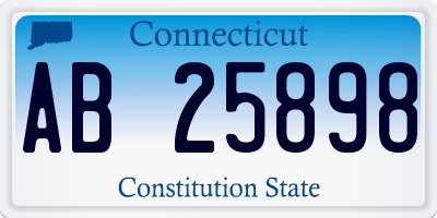 CT license plate AB25898