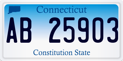 CT license plate AB25903