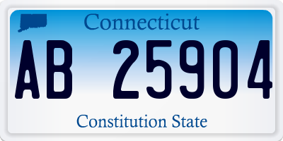 CT license plate AB25904