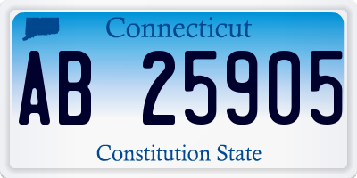 CT license plate AB25905