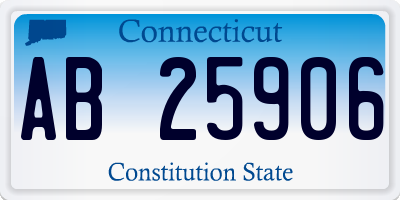 CT license plate AB25906