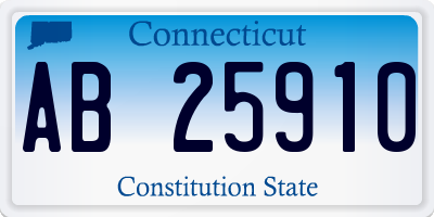 CT license plate AB25910