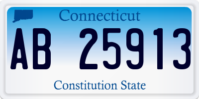 CT license plate AB25913