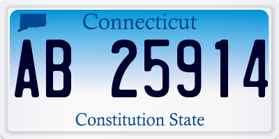 CT license plate AB25914