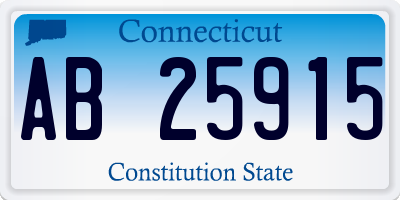 CT license plate AB25915