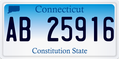 CT license plate AB25916