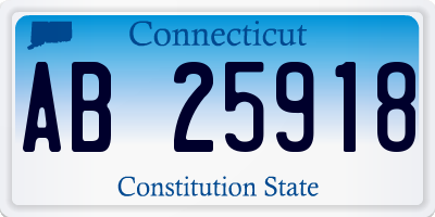 CT license plate AB25918