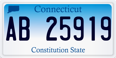 CT license plate AB25919