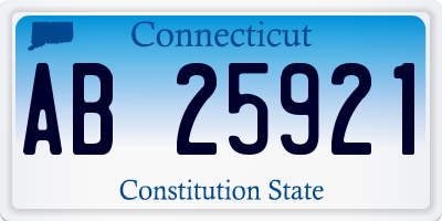 CT license plate AB25921