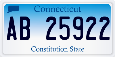 CT license plate AB25922