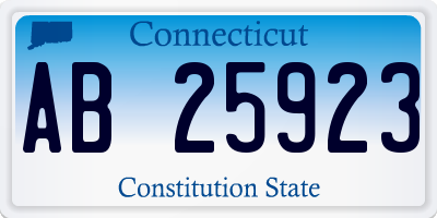 CT license plate AB25923