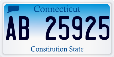 CT license plate AB25925