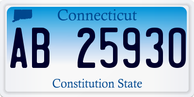 CT license plate AB25930