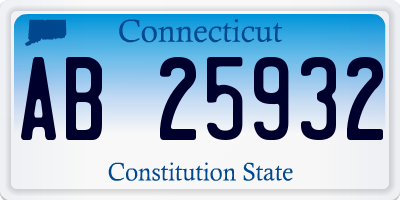 CT license plate AB25932