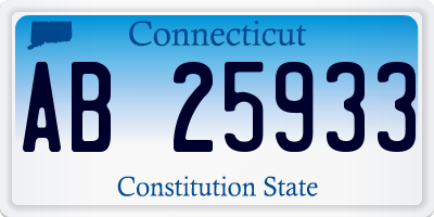 CT license plate AB25933