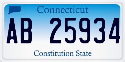 CT license plate AB25934