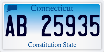 CT license plate AB25935