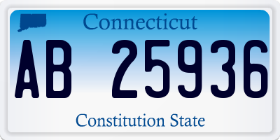 CT license plate AB25936