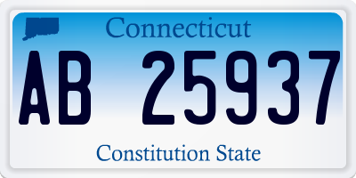 CT license plate AB25937