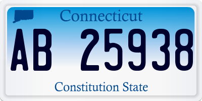 CT license plate AB25938