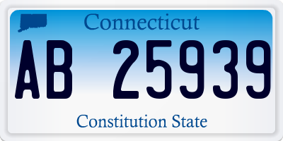 CT license plate AB25939