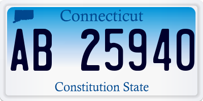 CT license plate AB25940