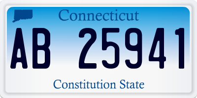 CT license plate AB25941