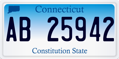 CT license plate AB25942